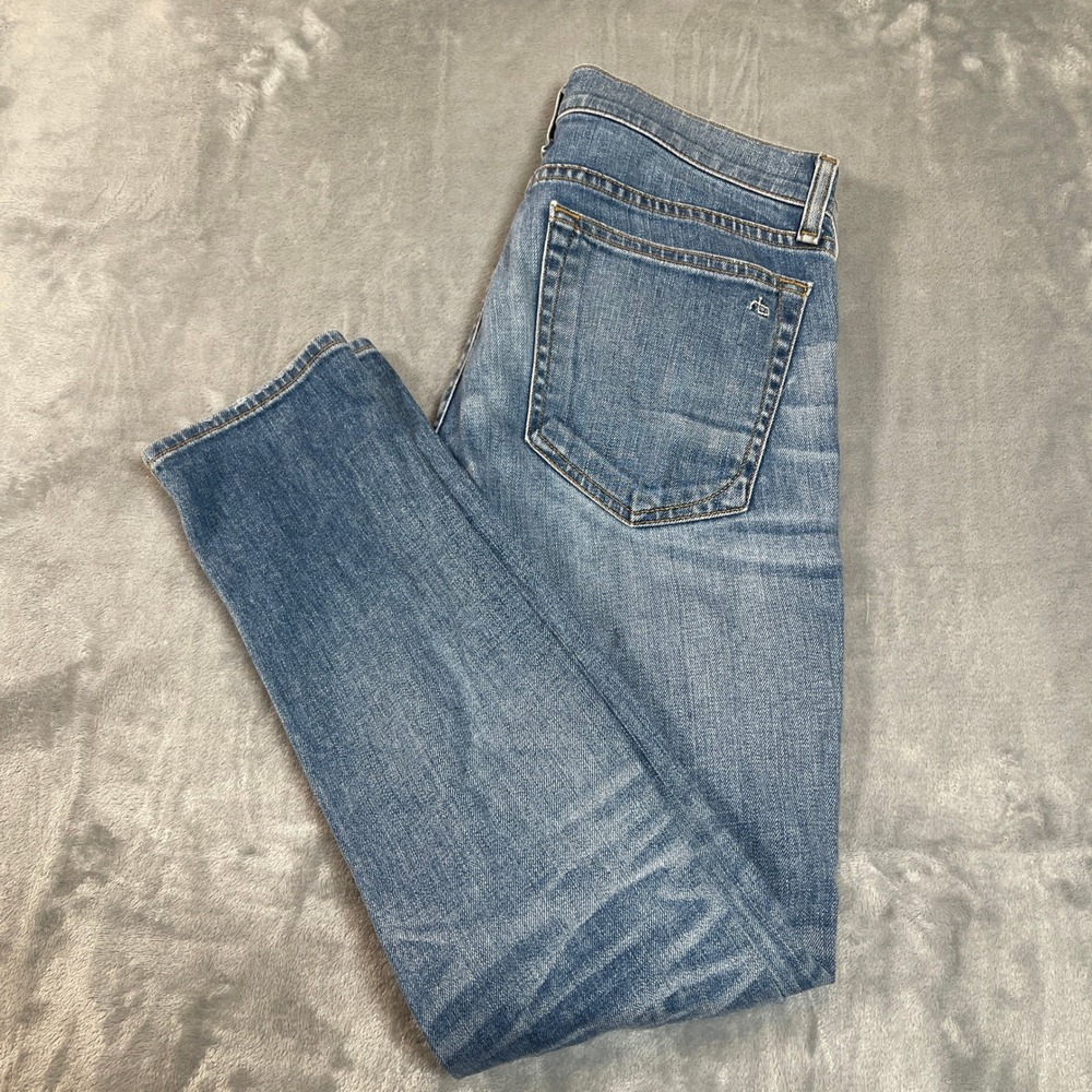 Rag Bone Jeans Womens Size 24 Tomboy Medium Wash Distressed Cropped - Picture 5 of 6